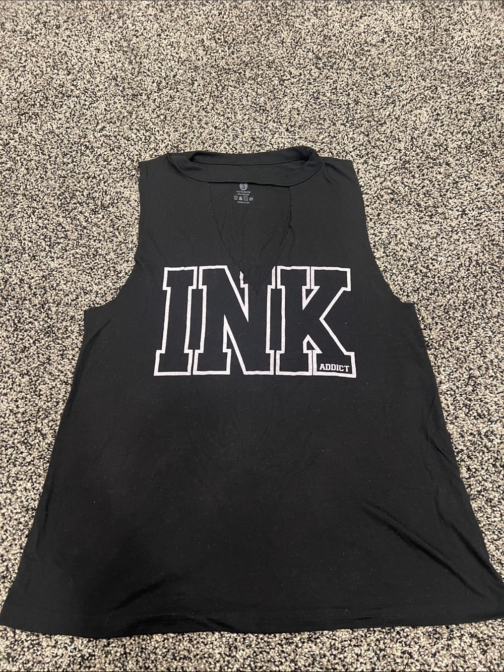 Black Graphic 'INK' Sleeveless Tank Top